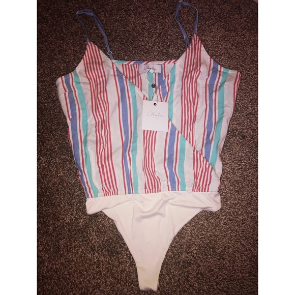 L’Academie Revolve Striped Rioja Bodysuit - Picture 3 of 4